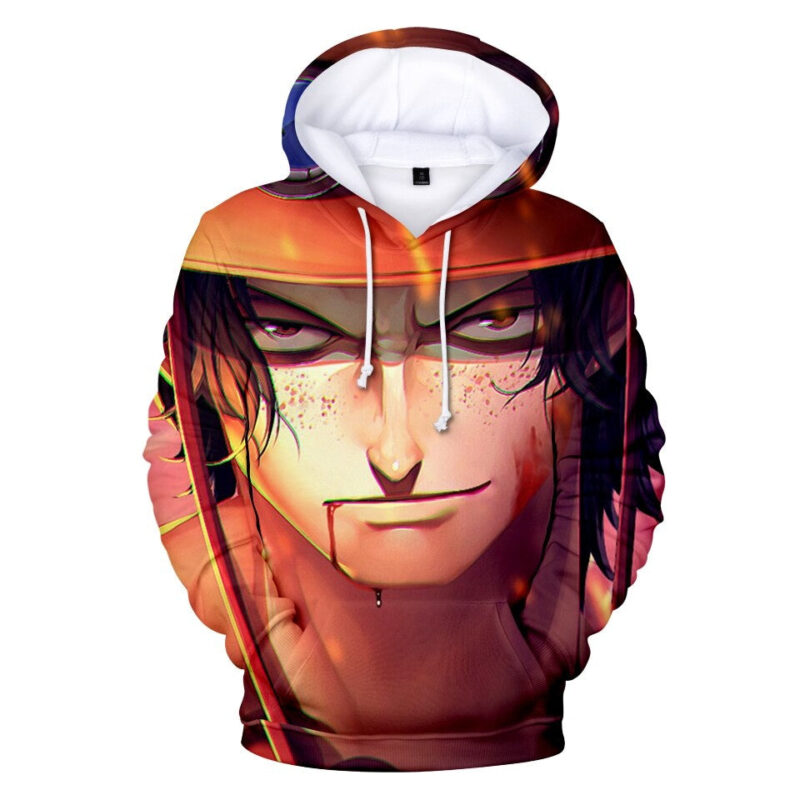 one piece ace anime hoodie